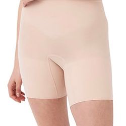 Assets Red Hot Label by Spanx Seamless Power Mid-Thigh Short - Core Shapewear - Lightweight, All-Day Shaping & Support - Size 4 Nude