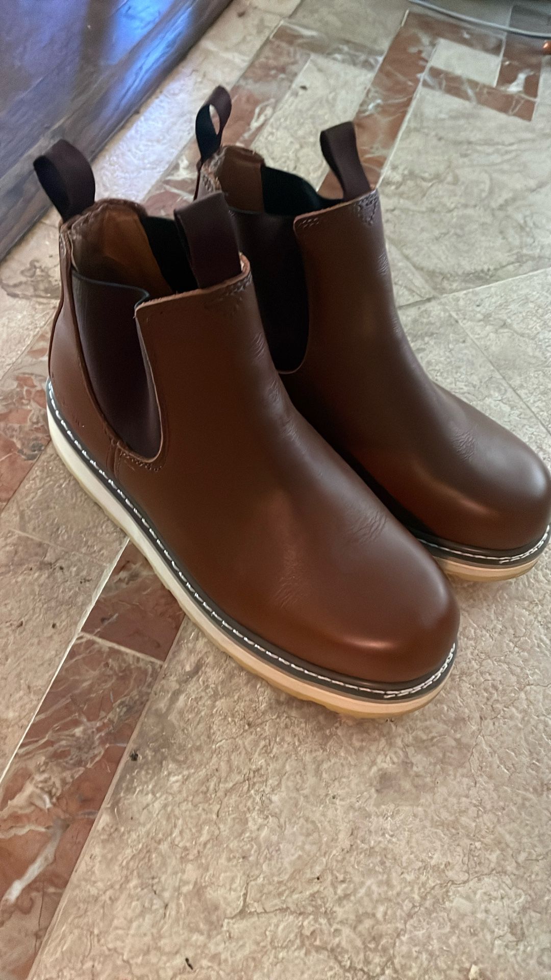 Handpoint Slip On Leather Boots