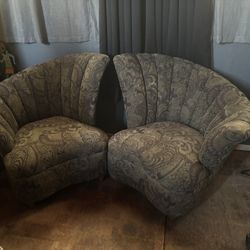 Hollywood Regency Style Chairs Pair 
