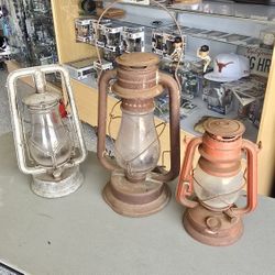 3 antique lanterns 