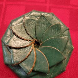 Vintage Leather Pinwheel Coin Purse