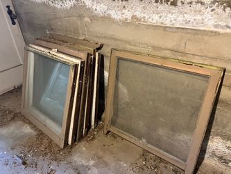 1939 wood framed windows 8 panes