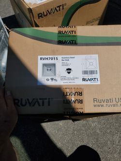 ruvati rvh7015 15"x15" stainless steel kitchen sink new in box