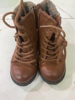 MIA Girl's Kids Youth size 7 Debby Brown Size Zip & Lace Boot Shoe