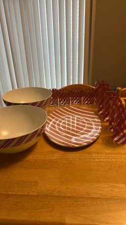 Red Stripe Holiday Dinnerware Set