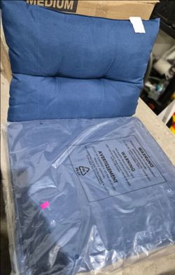 Deep Seating Outdoor Lounge Chair Replacement Cushion Set in Blue~NEW~22x18x2" Double Tufted Back