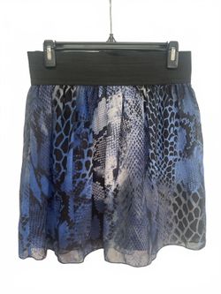 Snake Print Layered Skirt Blue Black Maurices Animal Print Wide Black Waistband