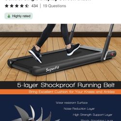 Superfit 2.25HP Up To 7.5MPH 2 in 1 Folding Under Desk Treadmill