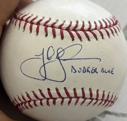 Josh Lindblom Autographed baseball(Dodger Blue)