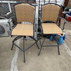 Set of 2 patio swivel stool