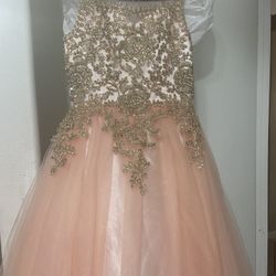 Damita Blush with Gold Dress