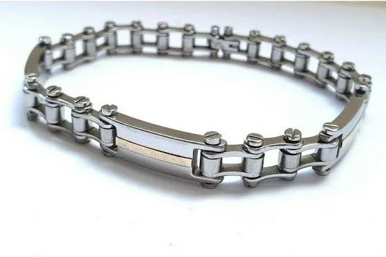 Stainless Steel w/14K Solid Gold