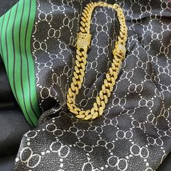 Golden choker 16” lab ice chain