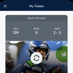 Two Lower Level Seahawks Vs Tickets ($75/each)