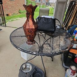 18 1/2 Inch Rustic Vase Metal Copper? Not Sure