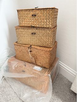 Seagrass storage baskets
