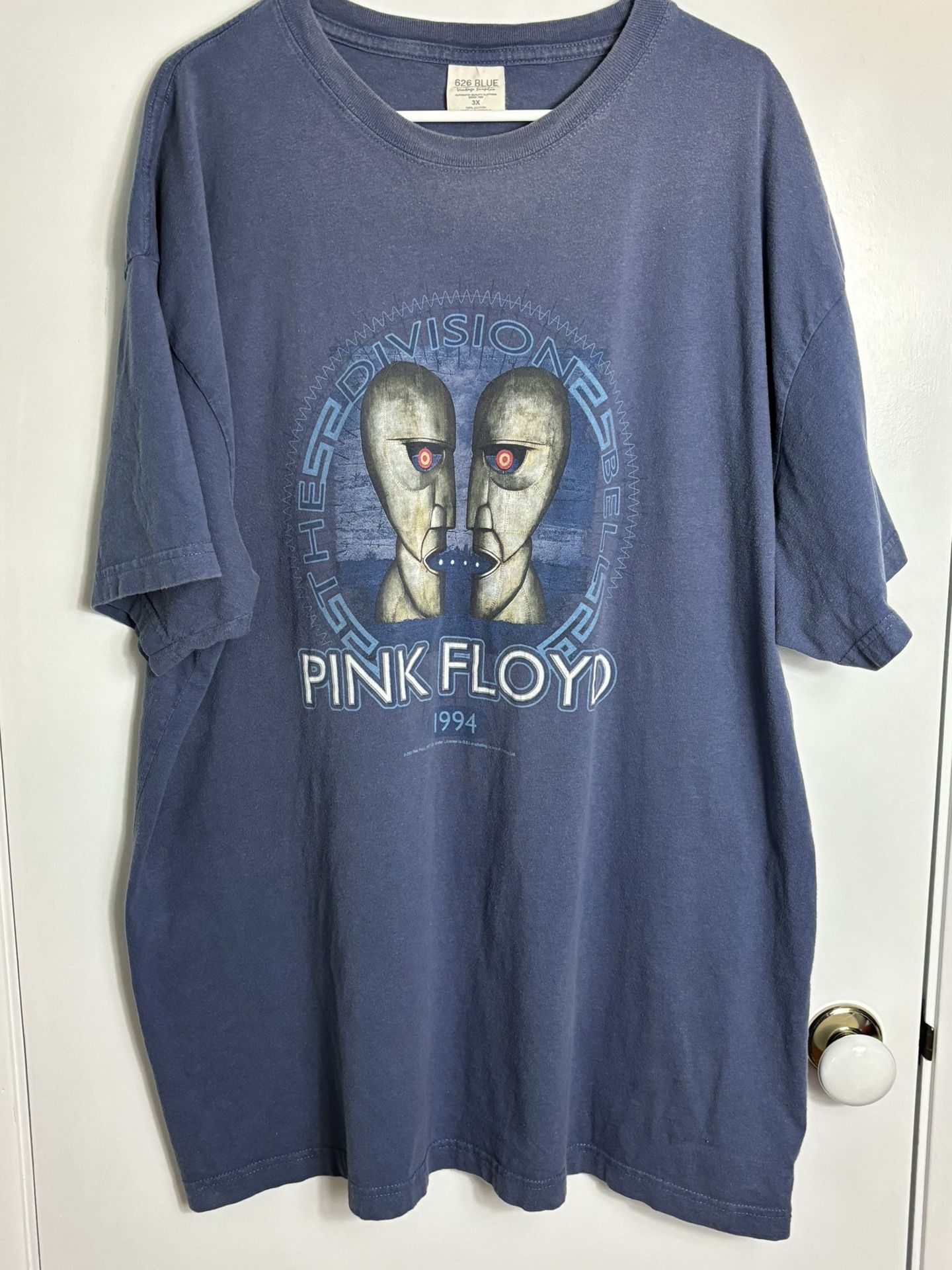 Vintage 626 Blue Pink Floyd Retro Band Tee The Division Bell 1994/2006 SZ 3X