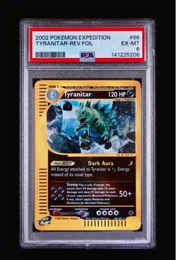 2002 POKEMON EXPEDITION #66 TYRANITAR REVERSE FOIL PSA 6