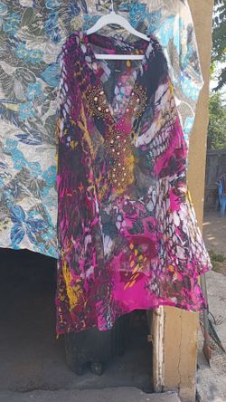 Multicolor Abstract Print Kaftan blouse