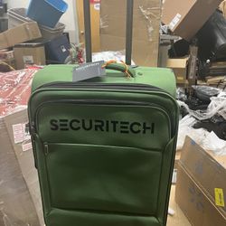 BRAND NEW - 27” Securitech by Delsey - Vanguard Medium Checked Softside Spinner Luggage - Green