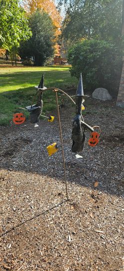 Metal Halloween Witch Yard Stake Decorations