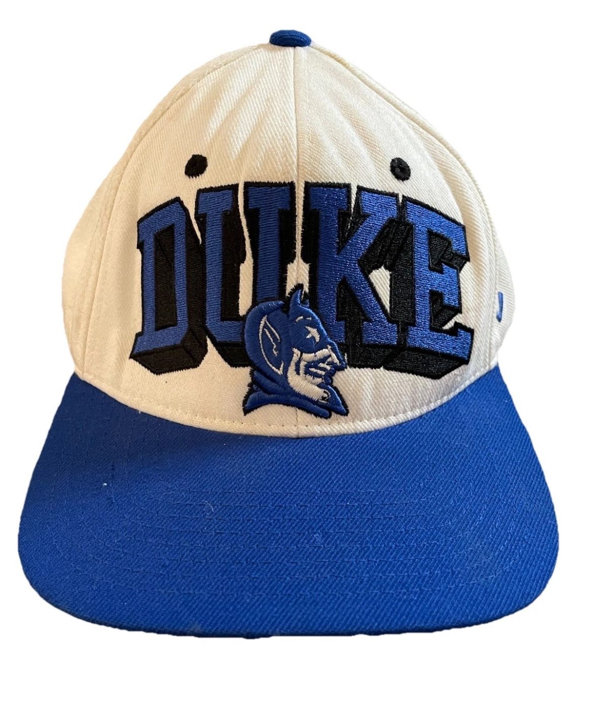Duke Blue Devils Zephyr Snapback Hat Cap NCAA Blue White Embroidered Vintage 90s
