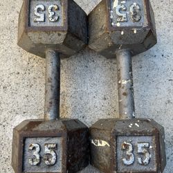 35lb Dumbbells In Solid Condition Workout Weights