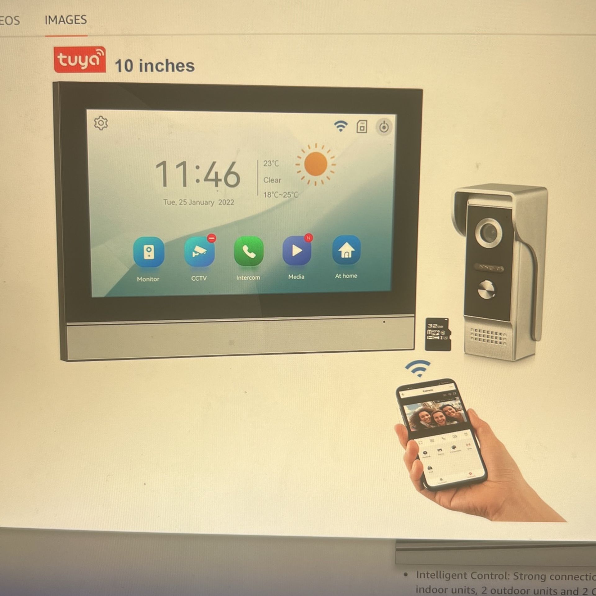 NEW WIFI WIRED VIDEO DOORBELL 10 Inch Ring Video Doorbell