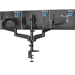 HUANUO Triple Monitor Mount Stand 17-32" Adjustable Desk Clamp Arm