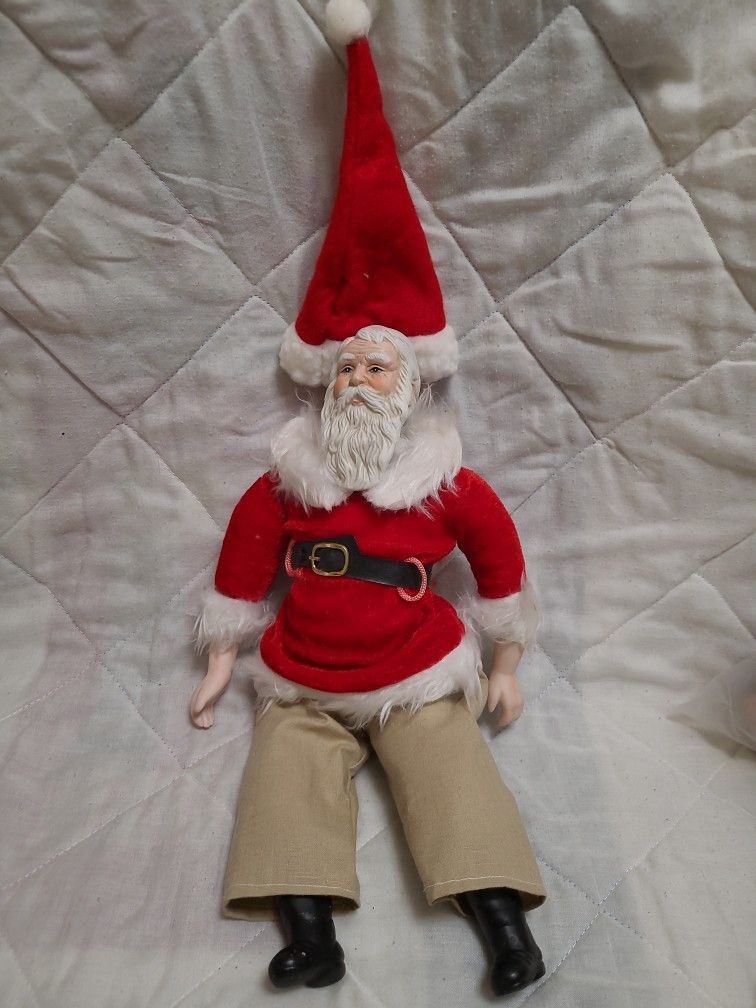 Porcelain Santa Doll 14" Tall