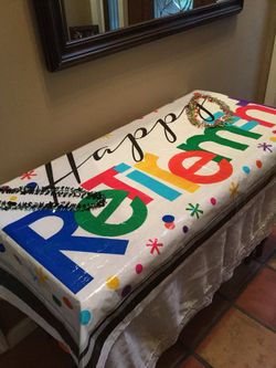 Retirement Banner and beads