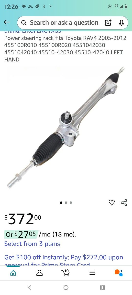 Power Steering Rack And Pinion  Brand New