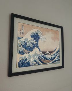 Framed 'The Great Wave off Kanagawa' Hokusai Print
