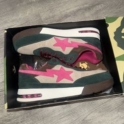 Bape Roadsta Beige Green Pink Sz 11 