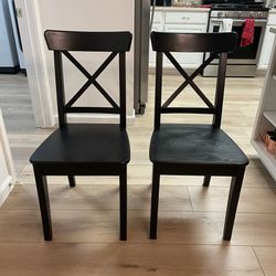 Brown Black dinner chairs (2 chairs total)