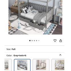 Twin House Bed With drawers