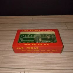 Vintage Mid Century Las Vegas Toy Dice Game Table And Ashtray Made In Hong Kong