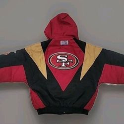 Vintage 50th San Francisco 49ers Reebok puffer Jacket zip Medium 