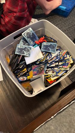 Bucket, full of Pokémon cards