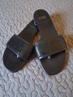 Stuart Weitzman Black Slide Sandals 8