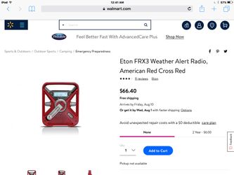 Eton FRX3 Weather Alert Radio, American Red Cross - NEW