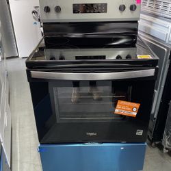 Whirlpool Electric Stove Glass Top In Stainless Steel 