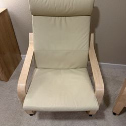 IKEA POÄNG Armchair 2 Available Cream Leather