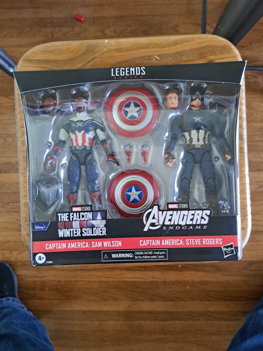 Marvel Legends Captain America Sam Wilson Captain America  Steve Roger's Double Pack.