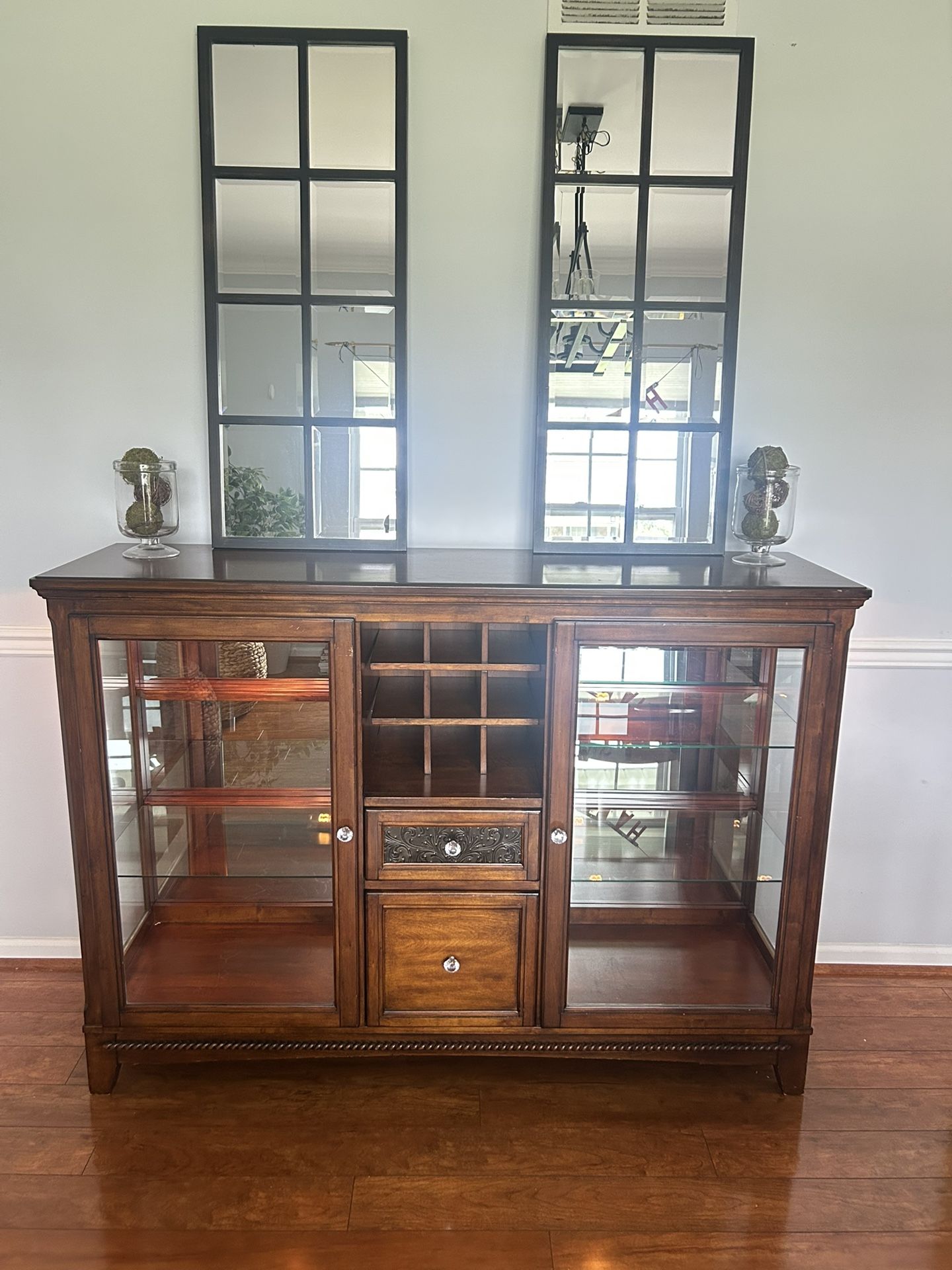 3-Piece Dining Room Set – Buffet, Wine Cabinet, Table w/6 Chairs