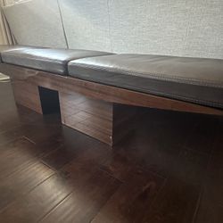 Brown Leather Bench 