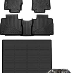 GINOWY-Floor Mats & Cargo Liner for Mercedes Benz GLE 2020-2025, GLE 350丨GLE 450丨43 AMG丨53 AMG丨580丨63 AMG S (No for Coupe), All Weather Car Mats for M