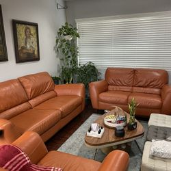 Leather Sofa Set With Lazy Boy