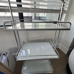 Glass And Metal 3 Tier Cart