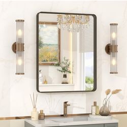 22x30 Inch Bronze Framed Bathroom Mirror,